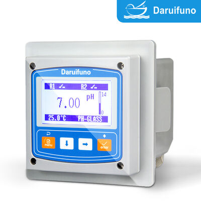 Controlador de pH ORP com Dois Relés SPST 3A 250V AC Alarme Alto Baixo Controle de Dosagem Montagem em Painel IP66 Analisador de pH ORP